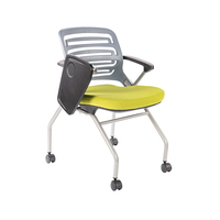 Chaise de conférence pliante au design contemporain pour étudiants avec support pour ordinateur portable Chaise de bureau et bloc-notes de formation pour l'école