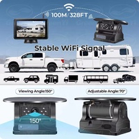 Caméra DVR sans fil magnétique 4x 1080P à charge solaire avec moniteur BSD 10'' pour camion/bus/camping-car/remorque/chariot élévateur