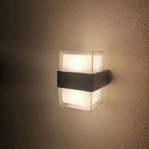 6W 10W 20W wall mounted LED wall light Square PC material waterproof wall light for home hotel bar garden decoration