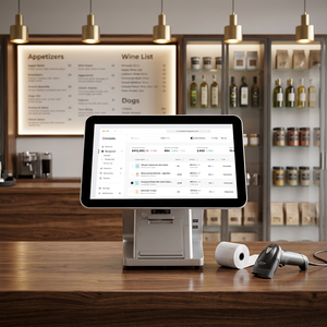 Système de point de vente à double écran tactile de 11,6/15/15,6 pouces avec imprimante thermique intégrée pour la restauration et le commerce de détail - Product Image 1