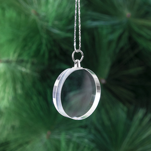 Venta al por mayor de collar de cristal curativo llaveros personalizados 3D láser redondo collar de cristal con impresión fotográfica - Product Image 1