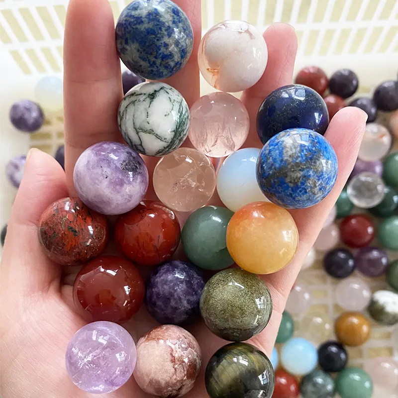 wholesale 20mm 30mm 50mm natural stone ball sphere polished gemstone beads stone sphere crystal ball