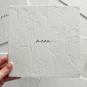 <span class=keywords><strong>Carte</strong></span> d'invitation <span class=keywords><strong>de</strong></span> <span class=keywords><strong>mariage</strong></span> en papier coton épais 800g, couleur ivoire, avec logo personnalisé, impression offset, <span class=keywords><strong>texte</strong></span> en relief - Product Image 2