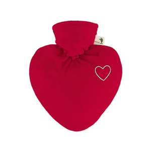 Bouteille d'eau chaude Hugo Frosch Heart 1,0 l avec housse en velours rouge - Product Image 2