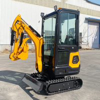 Mini-excavatrice EACHAN Euro 5, moteur 1,2 tonne, hydraulique, à queue zéro, micro-pelleuse, chenilles en caoutchouc, tout-terrain, petite pelleuse de jardin