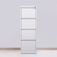 Armoire de classement en acier avec serrure à clé centrale, glissières de tiroir fluides pour un rangement sécurisé des documents A4 et des fournitures de bureau