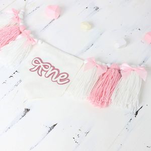 Bannière d'<span class=keywords><strong>anniversaire</strong></span> faite à la main avec chapeau pour la première fête de bébé - Product Image 4