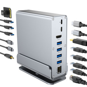 Estación de Conexión Tipo C 15 en 1 con <span class=keywords><strong>3</strong></span> Pantallas, Expansión de Monitor HD 4K 60Hz DP, Estación de Conexión <span class=keywords><strong>USB</strong></span> C PD100W en Stock - Product Image 1