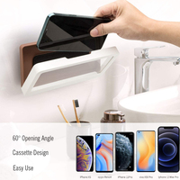 CHARMOUNT Salle De Bains Mur Anti Boîte À Eau Auto-adhésif Douche Support De Téléphone Portable Écran Tactile Étanche Douche Support De Téléphone
