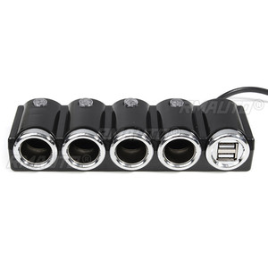 120W <b>12V</b> USB 4 Way <b>Car</b> Cigarette Lighter <b>Socket</b> Splitter Charger Power Adapter - Product Image 3