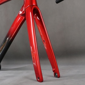 Full Carbon Fiber T1000 Black Red <b>Paint</b> Desgin Disc Road Bike <b>Frame</b> TT-X38 Tire 700X32C - Product Image 3