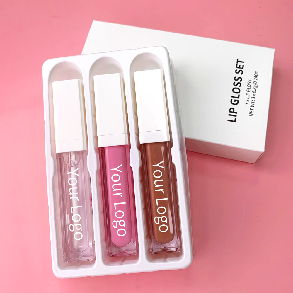 Hot sale cosmetic makeup liquid lipstick set clear lipgloss kit with private label lipstick and lip liner