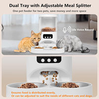 Comedero Automático Inteligente para Mascotas con WiFi Tuya de 4L, Alimentación Lenta, Pantalla LCD, Doble Recipiente de Acero Inoxidable, Grabación de Voz, Dispensador de Comida para Perros y Gatos
