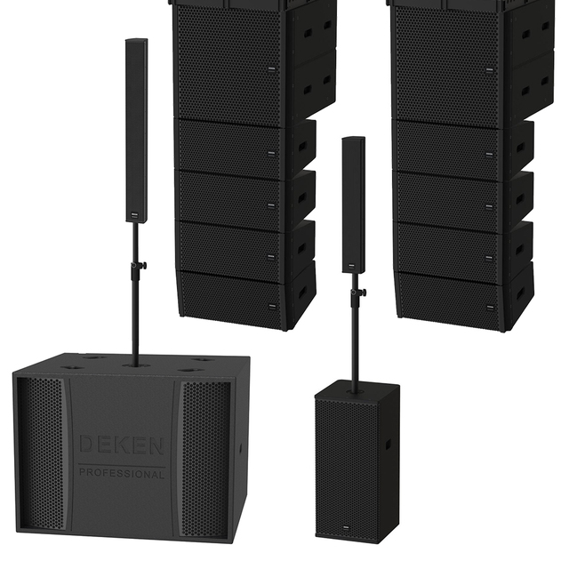DEKEN SHOW L210 Professional Speaker Audio System Dual 10 Inch 3 Unit 2 Way Inverting Passive Indoor Outdoor Line Array Speaker