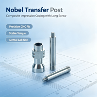 Support de transfert à plateau ouvert en titane pour empreintes Nobel Composite Impression Coping, avec vis de fixation longue, pour prise d'empreintes d'implants Nobel