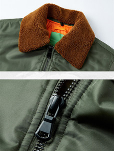 Мужская зимняя куртка-бомбер с вышивкой, 100% нейлоновая куртка-бомбер - Product Image 4