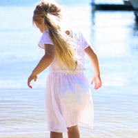 Robe d'été pour bébé fille à manches courtes en coton avec nœud papillon, robe douce pour bébé, robes tendance pour bébé fille