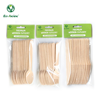 Ensemble de couverts jetables en bois de 150 pièces, fourchettes, cuillères, couteaux de 160 mm