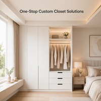 Armoire Vitrine Moderne en Bois Personnalisée, Mur Intelligent, Style Italien, Système de Dressing en Chêne, Meuble de Rangement en Bois pour Dressing