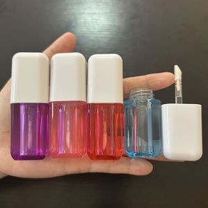 ISMAN Tube de brillant à lèvres carré court de 6 ml avec capuchon blanc, flacon de teinte à lèvres violet, rose, rouge, bleu, emballage vide pour gloss à lèvres, logo personnalisé - Product Image 1