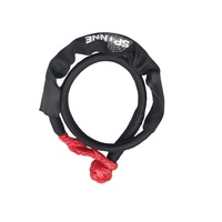 Arcticsun Merah+Hitam 20T Edisi Diperpanjang Tali Derek Tugas Berat 38.000lbs Kekuatan Putus UHMWPE Soft Shackle Dapat Disesuaikan