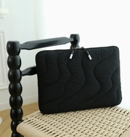 Sac pour ordinateur portable personnalisé de 13 pouces sac de voyage décontracté transport matelassé doux vagues gonflées en polyester pour tablette coussin d'ordinateur