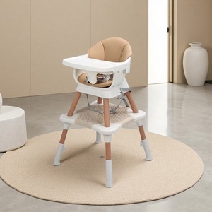 Silla de Comer para Bebé 6 en 1 de Plástico con Altura Ajustable, Bandeja Desmontable y Cinturón de Seguridad de 5 Puntos - Mesa de Aprendizaje Multifuncional - Product Image 2