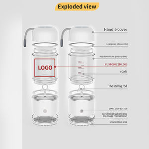 Taza de mezcla automática con carga USB, taza agitadora de café eléctrica de vidrio ecológica, diseño impermeable, operación con un botón para el hogar - Product Image 2