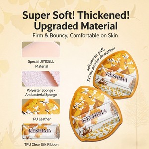 Éponge à maquillage en forme de feuille de Ginkgo, applicateur de poudre, utilisation humide et sèche, avec étui de rangement - Product Image 3