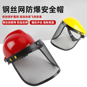Casco de seguridad tipo V con protector facial de malla metálica para motosierra, cortacésped, cortasetos, protección de jardín, a prueba de salpicaduras - Product Image 2