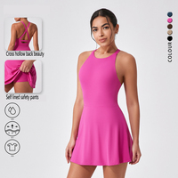 Rok Tenis Wanita Berkualitas Tinggi, Lipit, Atletis, Tanpa Lengan, Elastis Tinggi, Cepat Kering, Spandex/Nilon, Slim Fit, Untuk Olahraga Musim Panas