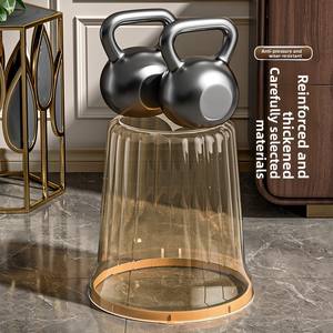 Transparent large trash can for homeliving roomaccessible luxurykitchentoiletbedroomofficewith pressure ring paper <b>basket</b> - Product Image 2