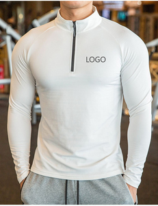 Nouvelle arrivée chemise de sport <span class=keywords><strong>avec</strong></span> logo personnalisé vêtements de sport de course à pied de golf hauts à manches longues <span class=keywords><strong>avec</strong></span> fermeture éclair au quart 1/4 survêtements athlétiques de fitness - Product Image 4