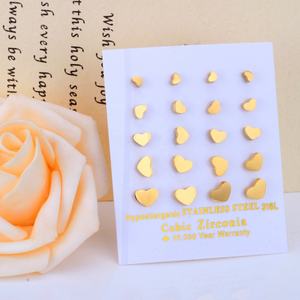 Wholesale Stainless Steel Jewelry <b>Small</b> Stud <b>Earrings</b> Hypoallergenic 18K Gold Plated Trendy Rose Gold Heart <b>Earrings</b> <b>for</b> <b>Women</b> - Product Image 3