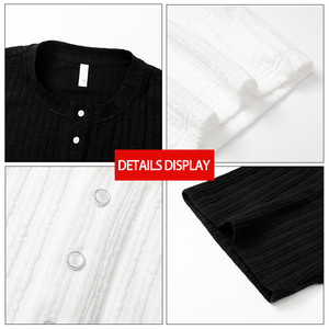 Camisetas <span class=keywords><strong>Henley</strong></span> de Manga Corta para <span class=keywords><strong>Hombre</strong></span>, con Logotipo Bordado Personalizado, Verano, 210GSM, Poliéster y Spandex, Transpirables, Casuales, con Textura Acanalada - Product Image 5