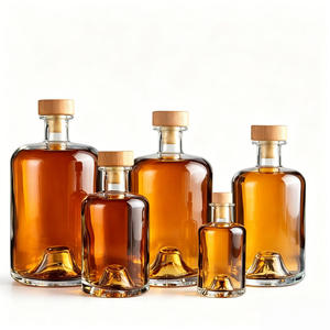 Botella <span class=keywords><strong>de</strong></span> Vidrio Mate Transparente <span class=keywords><strong>de</strong></span> 100ml, 250ml, 500ml, 1000ml con Decoración Volcánica, Sellada, para Whisky, Brandy y Licores, con Corcho - Product Image 4