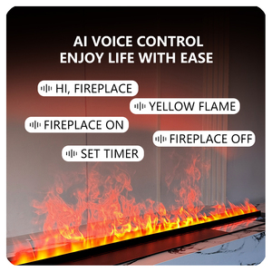 リモコン付き3D水蒸気暖炉 室内テレビ装飾 LEDプラグイン式 モダン スマート電気噴霧ユニット - Product Image 4