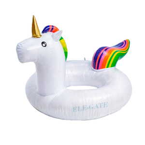 Flotador inflable de unicornio ELE-GATE con diseño de arcoíris para niños y adultos - Product Image 1