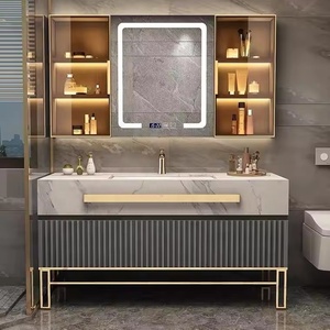 Personalizzato Design moderno <span class=keywords><strong>in</strong></span> marmo controsoffitto tavolo da <span class=keywords><strong>bagno</strong></span> <span class=keywords><strong>con</strong></span> specchio e lavandino per la casa Hotel Villa bagni - Product Image 2