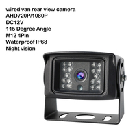 Caméra de recul AHD 1080P de qualité supérieure avec 18 LED IR Vision nocturne 115 °   Caméra de recul pour camionnette, grand angle, étanche IP68, câblée, DC12V