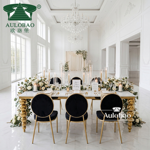 Modern <b>White</b> MDF Top Stainless Steel Frame Wedding & Hotel <b>Dining</b> <b>Table</b> for Home Use - Product Image 1