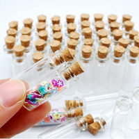Bouchons en liège pour bricolage artisanat d'art Mini bocaux en verre ronds flacons 10ml/15ml/30ml conteneurs de stockage pour décorations de bouteilles en verre
