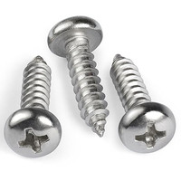 Vis autotaraudeuses en acier inoxydable à tête cylindrique cruciforme Phillips, filetage PT, pour plastique