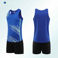 Ensemble de sport unisexe 2-en-1 à séchage rapide, respirant, léger, col ras du cou, taille élastique, sans manches, couleur unie, coupe droite