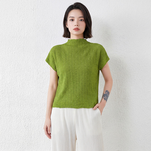 Short plissé compressé pour femme, <span class=keywords><strong>en</strong></span> mousseline d'été, orné de cristaux scintillants, texture froissée à motif quadrillé, coupe ample et décontractée, style glamour, expédition immédiate - Product Image 2