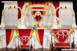 Mandap Avni para Ceremonia de Boda India, Decoración de Mandap de Ensueño para Boda en Destino, Decoración para Boda India en Dallas, EE. UU. - Product Image 6