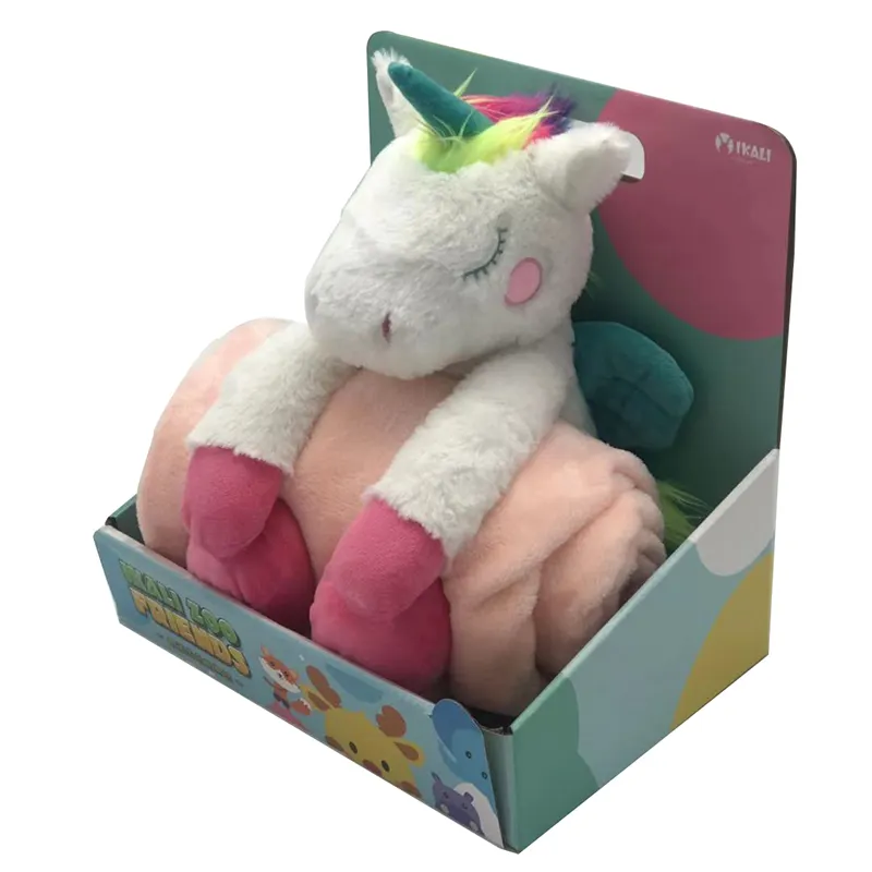 High Quality Plush Unicorn Stuffed Toy Soft Animal Plush Toys With Blanket