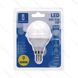 LED Bulb G45 E14 7W 3000K Warm Light Big Angle 520Lm 25000H Lifespan - Product Image 1