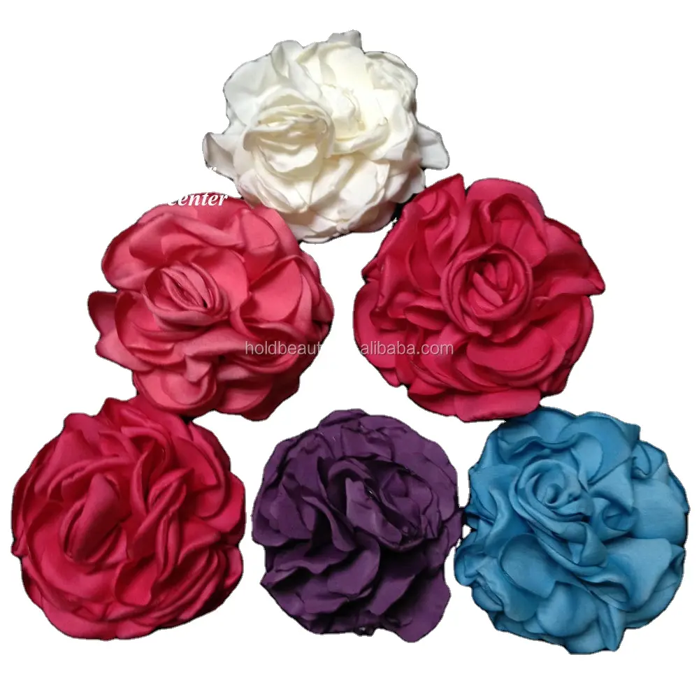 2016 hot new burned edge satin fabric flower for wedding sash accessories