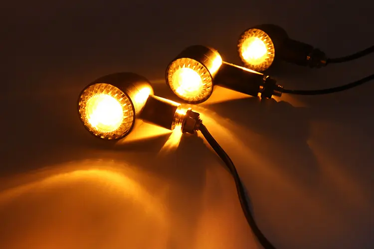 Buena calidad personalizado Universal LED motocicleta MIN intermitente luces LED ámbar motocicleta Led intermitente Luz